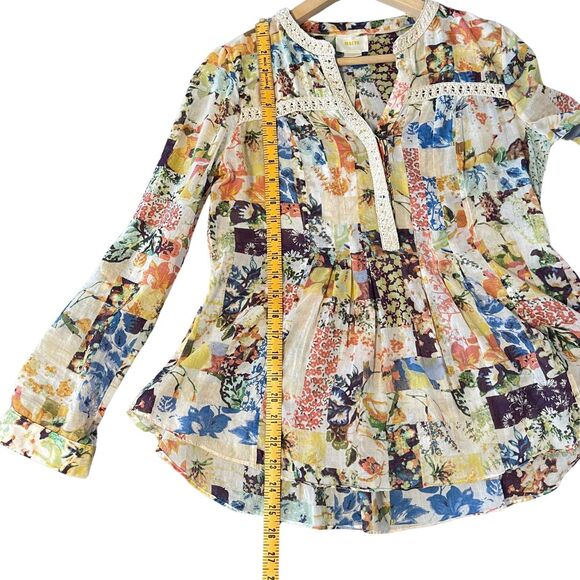 Maeve Anthropologie Pintuck Abella Top Womens 0 Fall Floral Multicolor Fairy - Picture 11 of 11